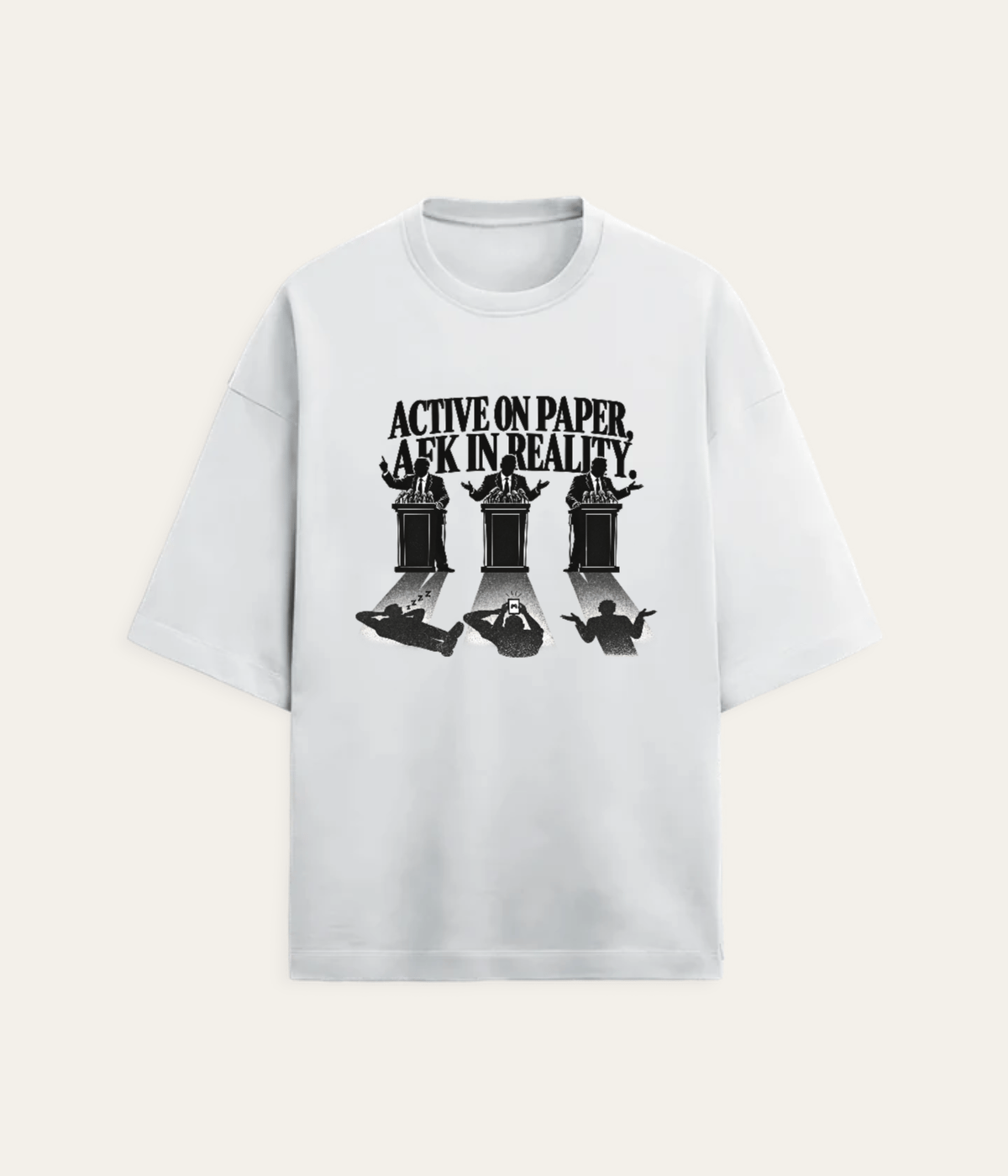 Active on Paper - Oversized Tee — on-model shot 1
