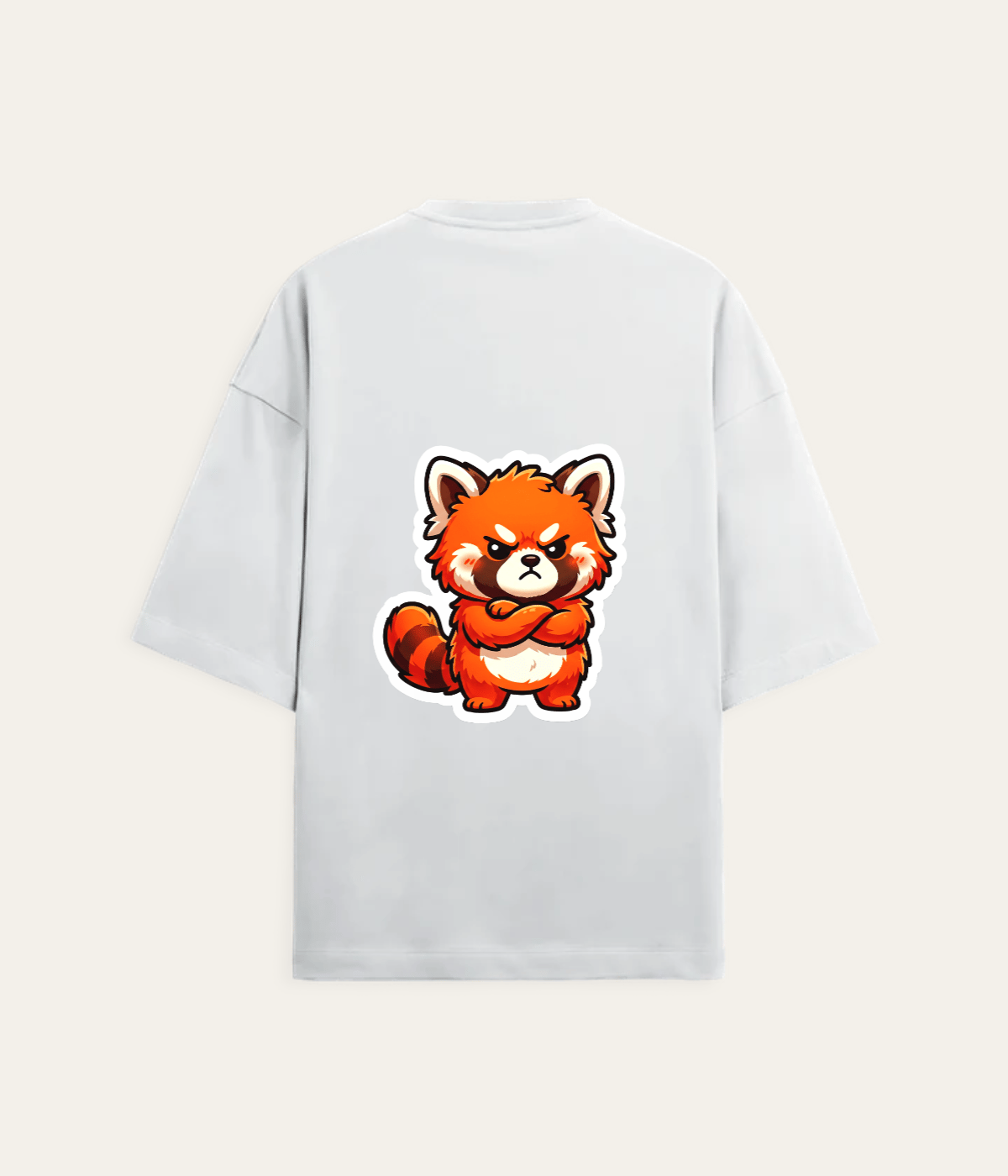 Angry red panda — on-model shot 1