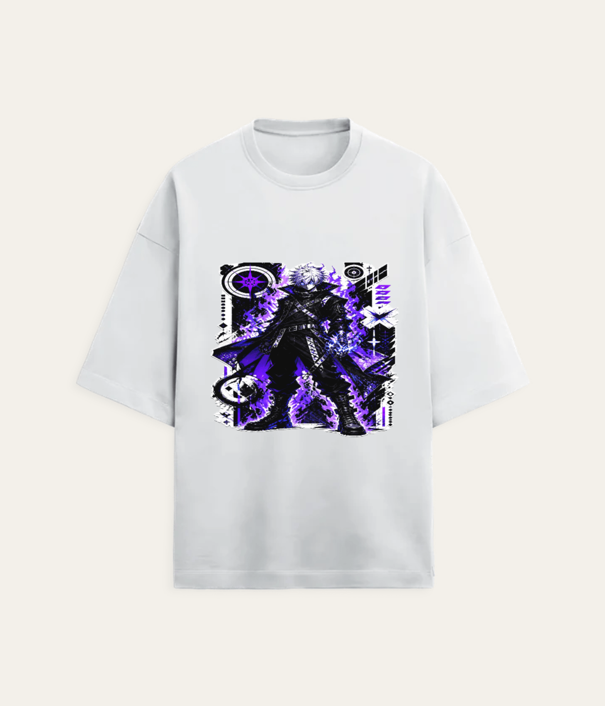 Purple Aura Warrior — on-model shot 1