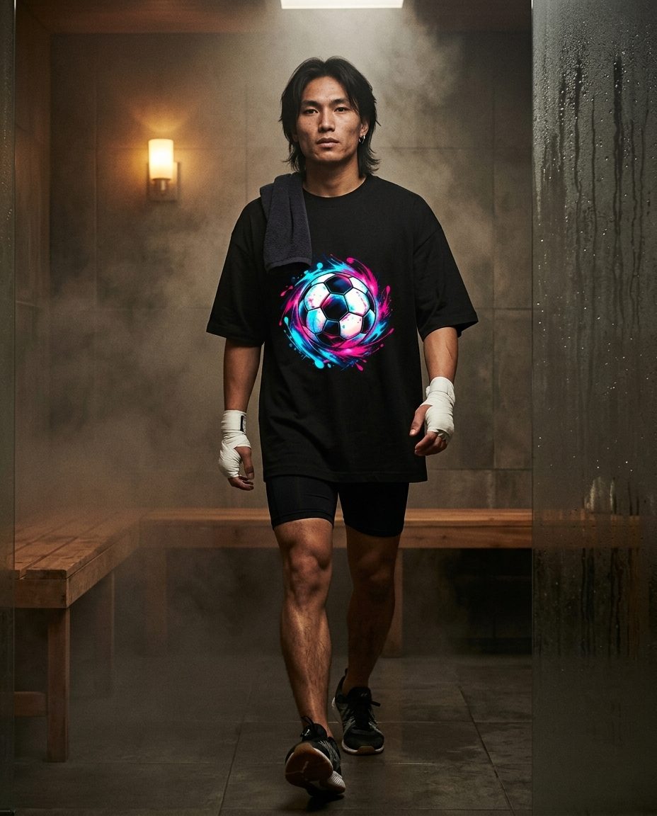 No Pain No Gain Metallic Gym Tee — on-model shot 1