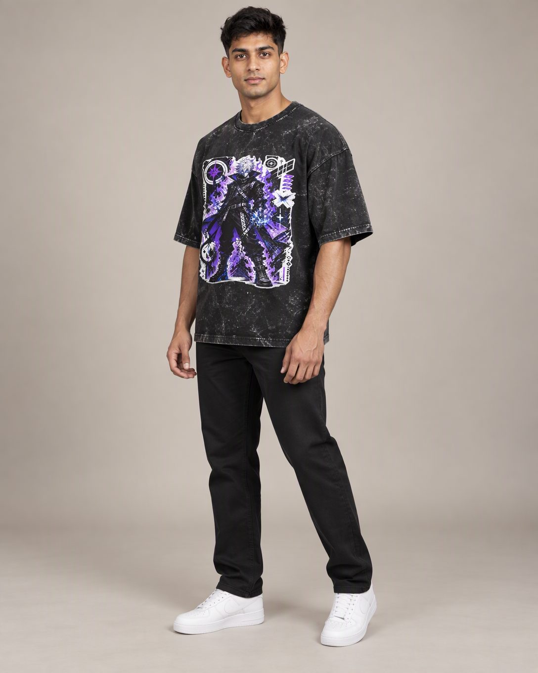 Purple Aura Warrior — on-model shot 1