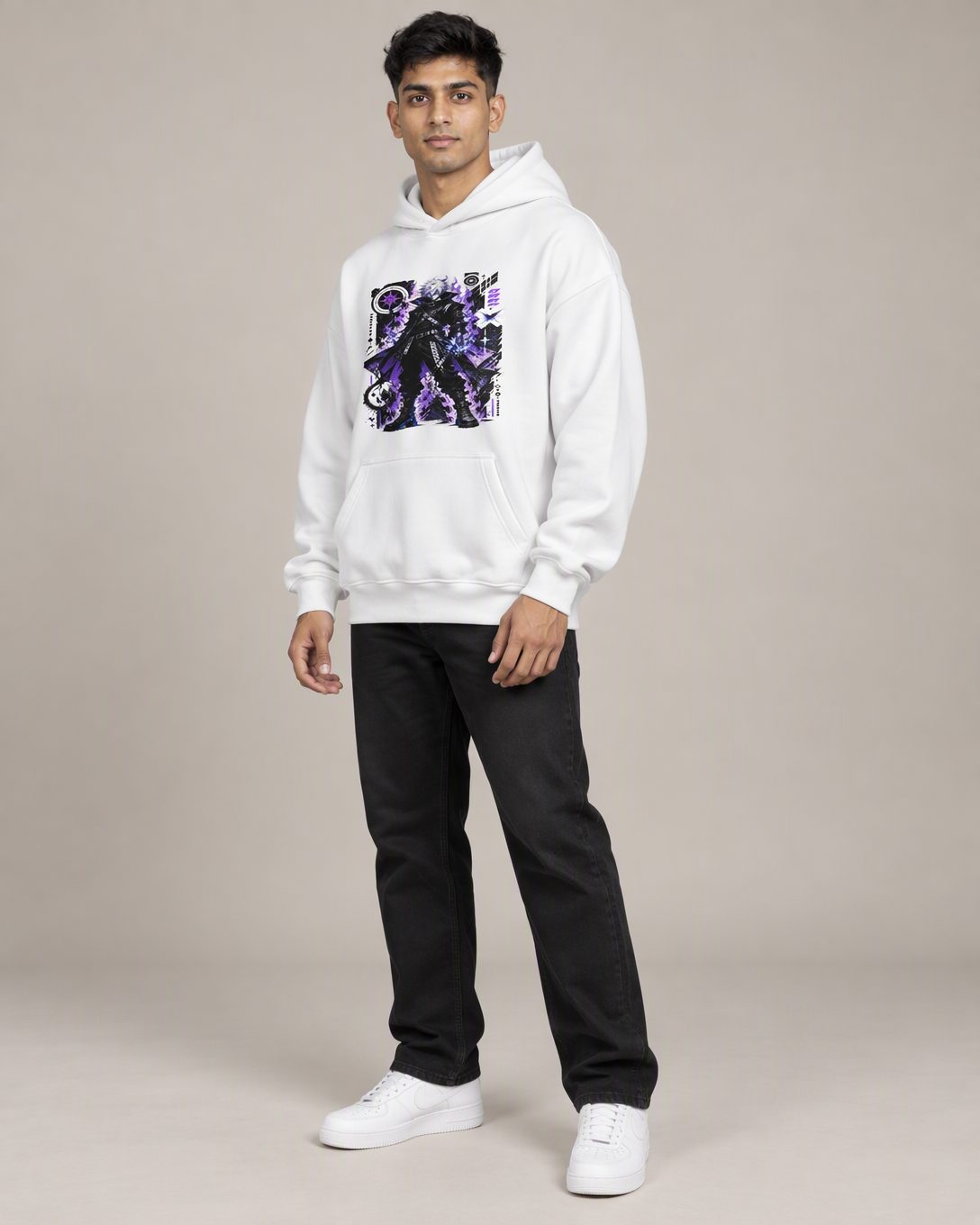 Purple Aura Warrior — on-model shot 1
