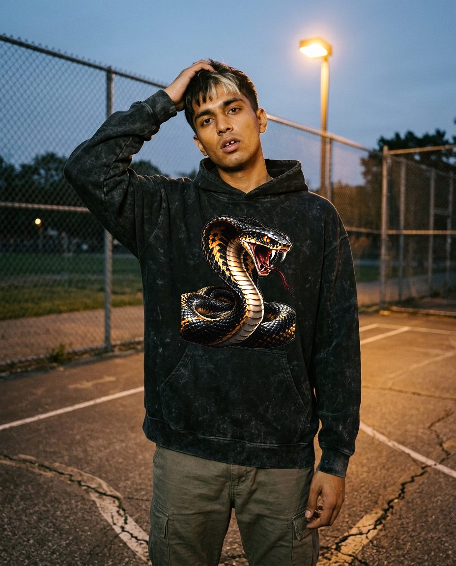 Striking King Cobra — on-model shot 1