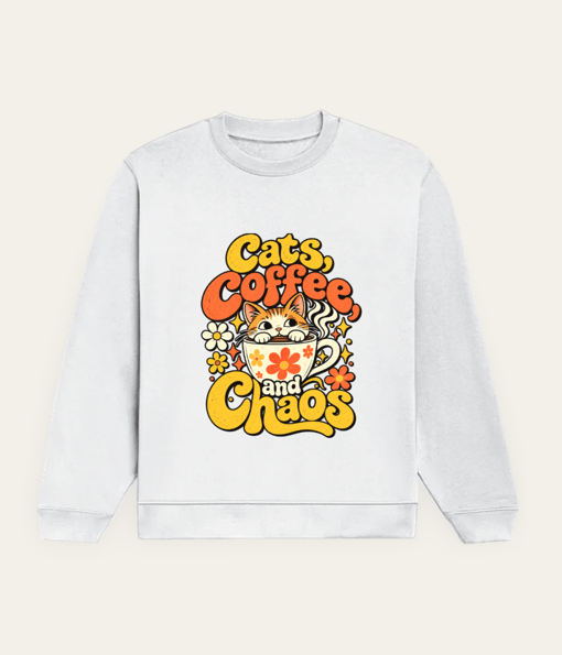 Cats, Coffee, and Chaos - Retro Classic Sweatshirt