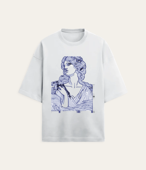 Ethereal Muse – Vintage Line Art Portrait