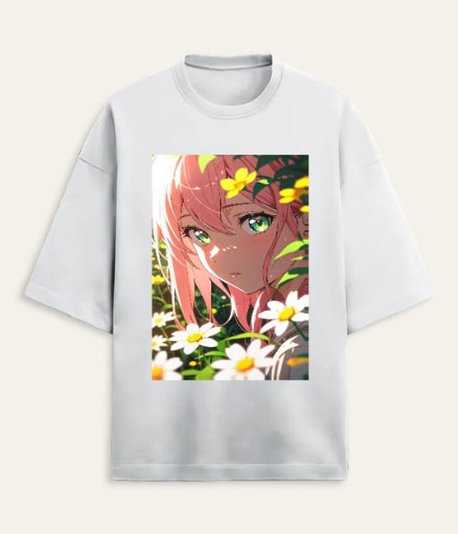 Blooming Anime Girl - Floral Fantasy