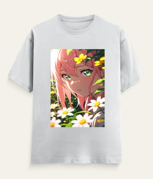 Blooming Anime Girl - Floral Fantasy