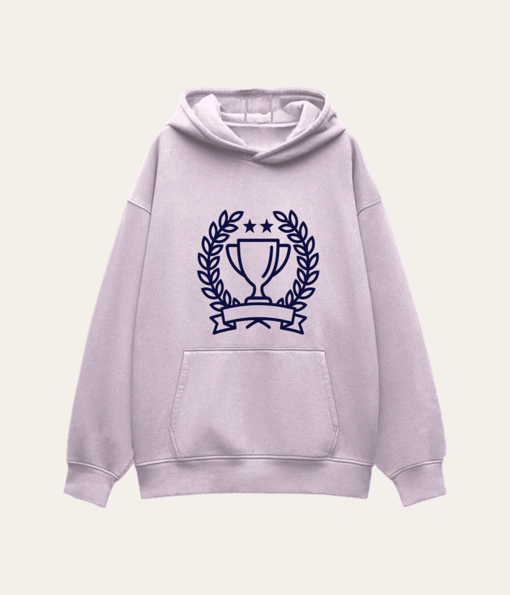 Minimalist Circle Trophy Graphic Oversized Hoodie